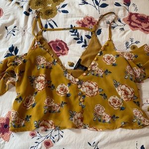 Yellow Floral Crop Top